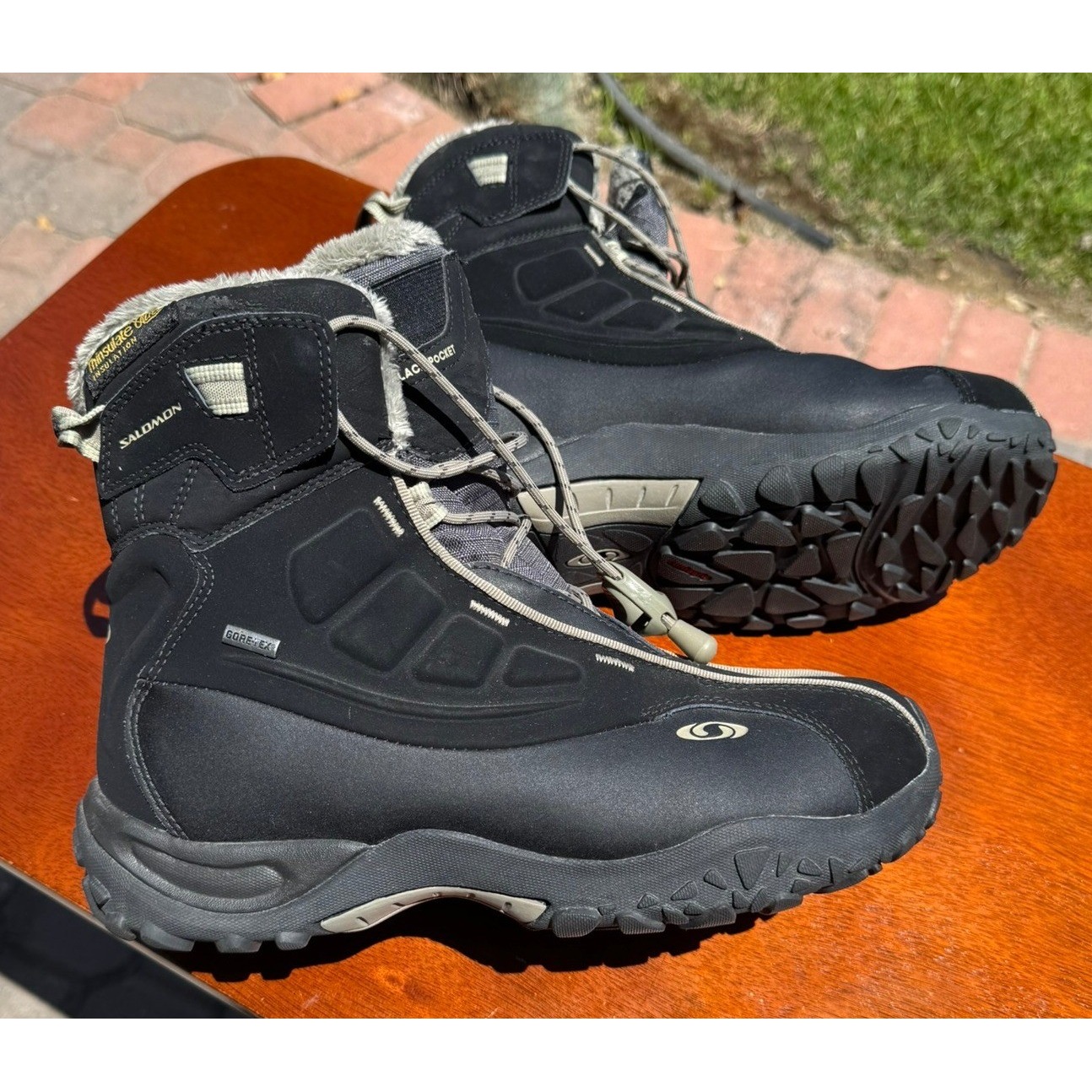 Salomon Deemax Gore-Tex Winter Boots Womens 9 Black Thinsulate Waterproof 320731